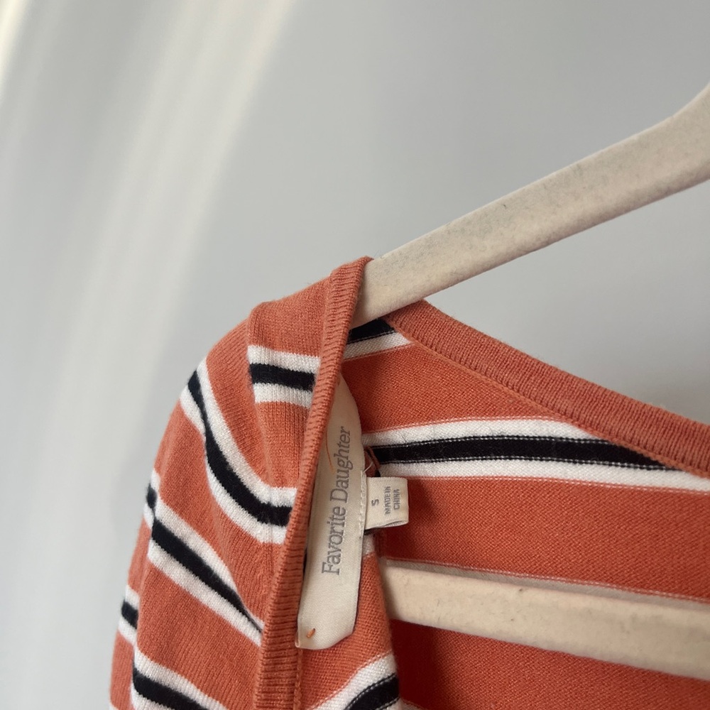 Favorite Daughter Striped V-Neck Cropped Top - Picture 3 of 5
